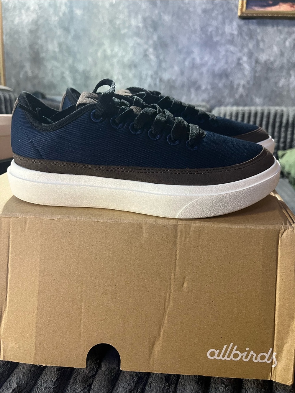 allbirds Navy and Brown Low-Top Sneakers Piper 2 Lux new all natural fibers